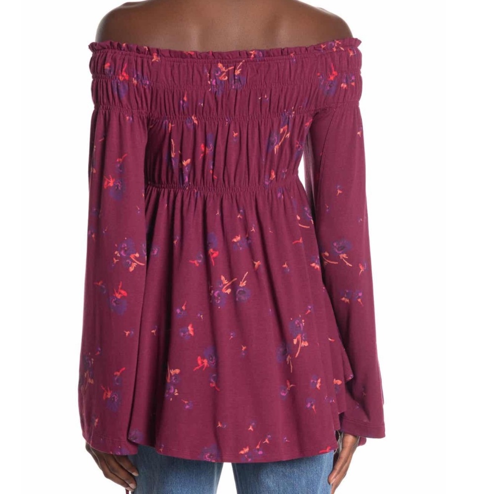 Bonjour off the shoulder printed tunic